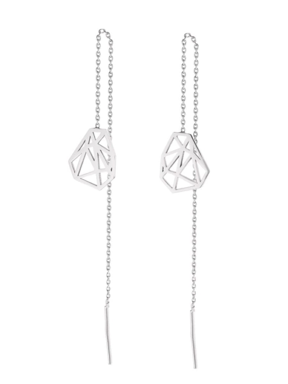 silver earrings with chain