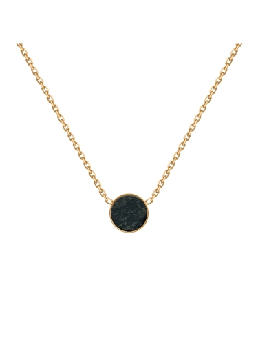 Gold necklace with black stone