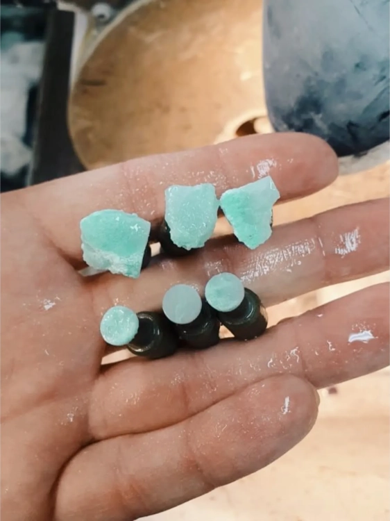 Chrysoprase ready for jewellery