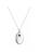 Silver engraved necklace with cognac amber and oval pendant