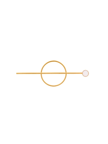 Small gold hair slide with white opal