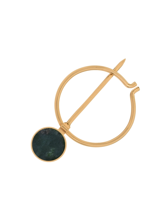 Gold berberian brooche with natural stone