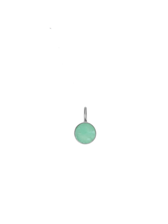 Sterling silver charm with chrysoprase.