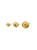 Gold-plated sphere brooch set with Baltic amber inlay